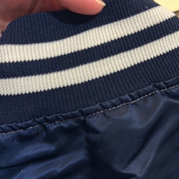 Yankees Vintage Bomber Jacket small navy snap coat vintage classic - Picture 5 of 14